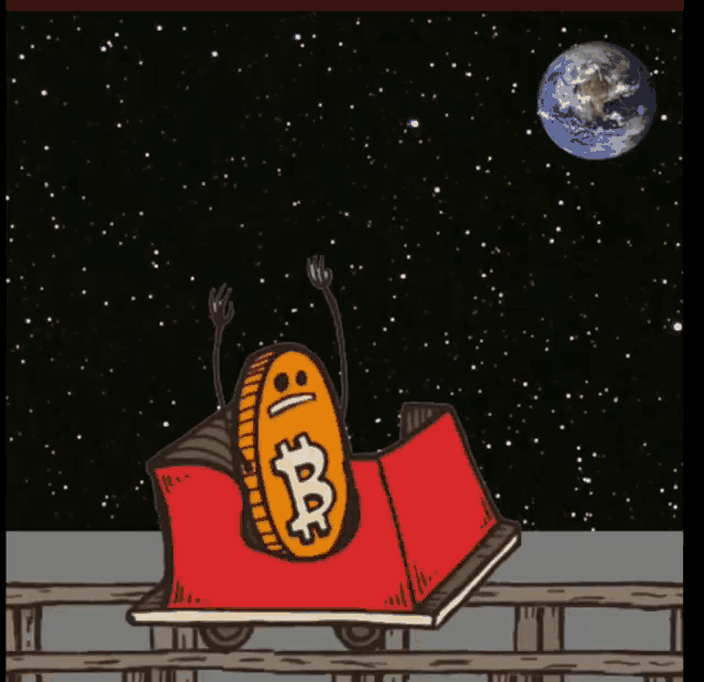 a cartoon drawing of a coin with arms and legs on a book