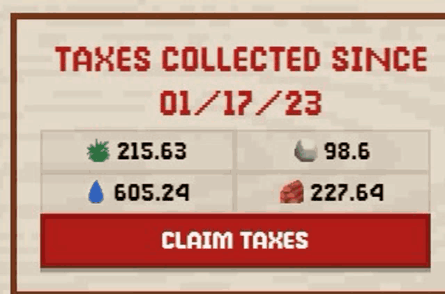 a screenshot of taxes collected since january 17 / 23