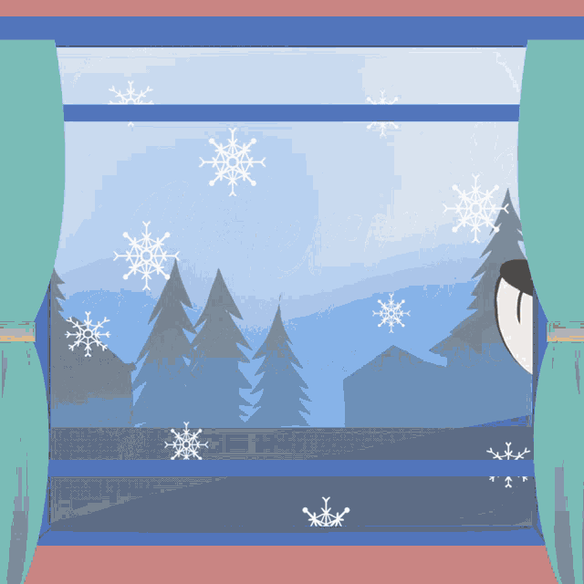 a window with a view of a snowy landscape