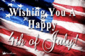 a picture of an american flag with the words wishing you a happy 4th of july written on it