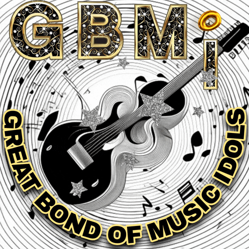 a logo for gbm great bond of music idols with a guitar