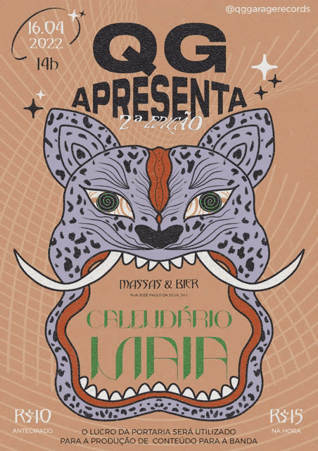 a poster with a leopard on it that says ' gg apresenta '