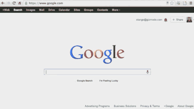 a google search for google in 1 is shown on a computer screen