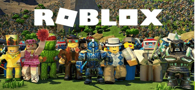 a group of roblox characters are standing in front of a large crowd