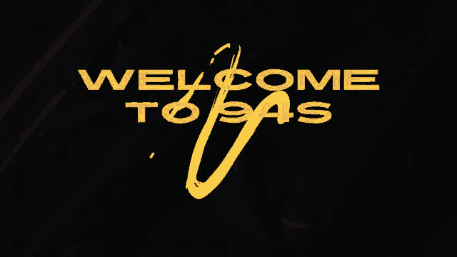 a black background with the words welcome to bas in yellow