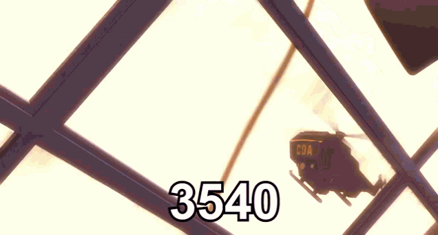 the number 3540 is on the ceiling of a room