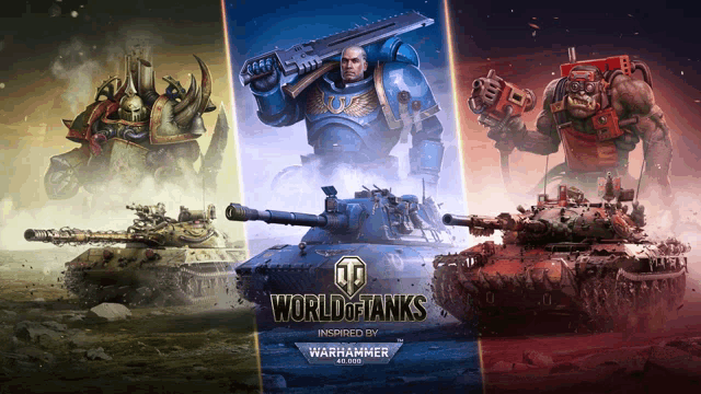 a poster for world of tanks shows three different types of tanks