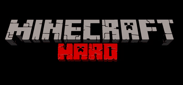 a black background with minecraft hard written in red