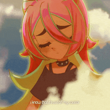 a drawing of a girl with the words " i know that it 's out of my control " on the bottom