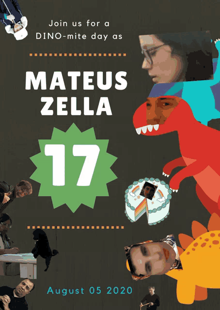 a poster for mateus zella 's 17th birthday on august 05 2020