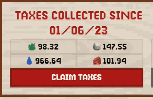 a screen shows taxes collected since 01/06/2023