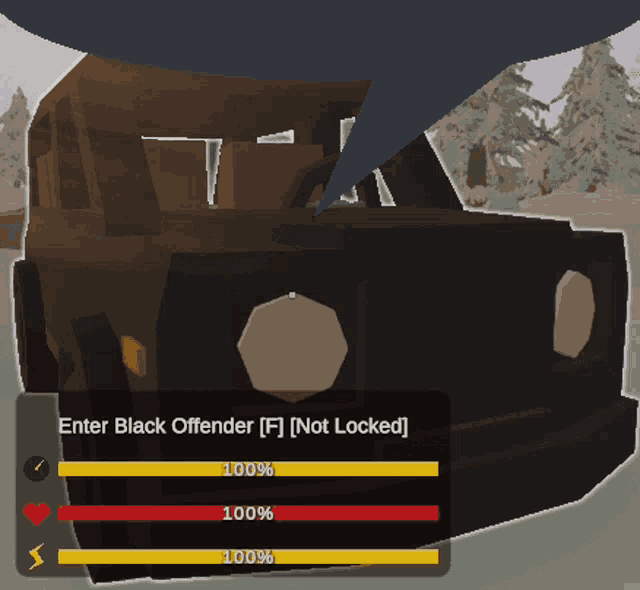 a screenshot of a video game that says enter black offender [ f ] [ not locked ]