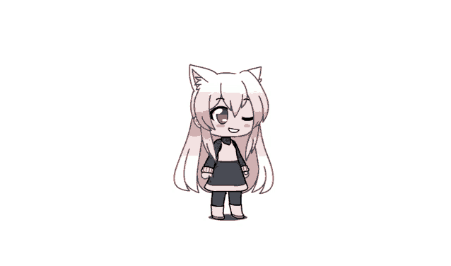 a girl with white hair and cat ears is smiling