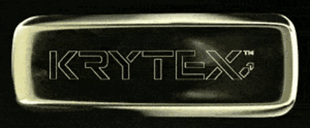 a clear item with the word krytex written on it