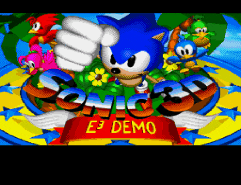 a sonic the hedgehog video game with a red banner that says " e3 demo "