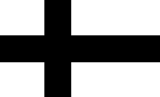 a black cross on a white background