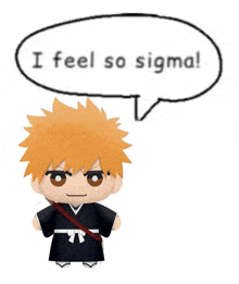 a cartoon character with a speech bubble saying i feel so sigma