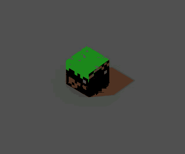a minecraft block with green grass on top of it