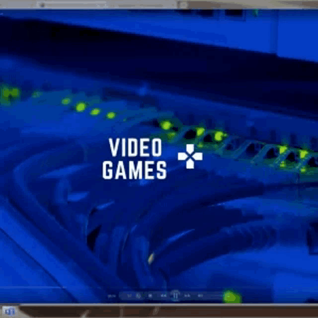 a computer screen shows the video games logo on the screen