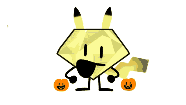 a cartoon drawing of a diamond with a pikachu costume