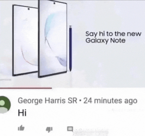 an ad for the new galaxy note by george harris