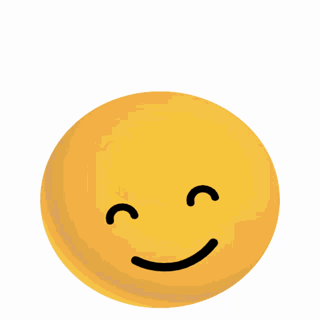 a yellow smiley face with the eyes closed and a smile