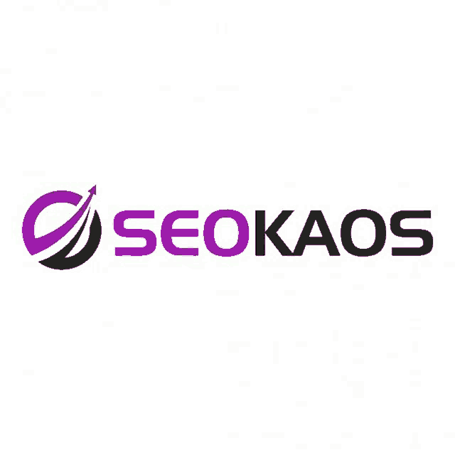 a logo for seokaos with a purple arrow