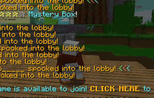 a person is standing on a wooden floor in a minecraft game .