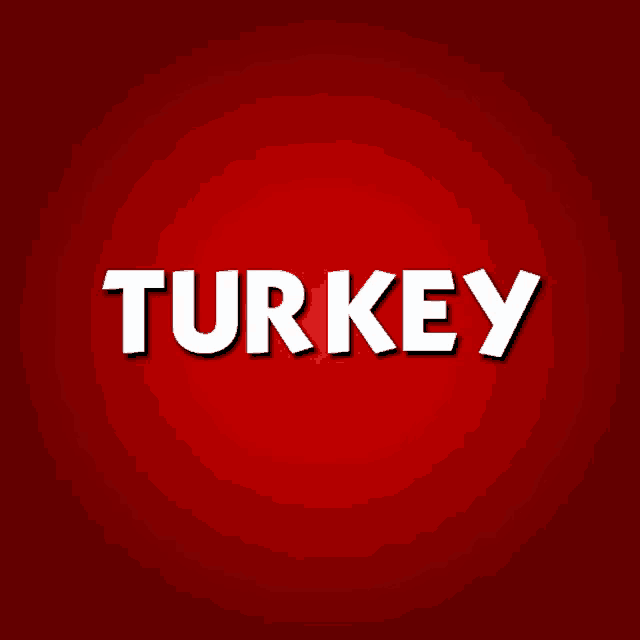 a red background with the word turkey in white letters