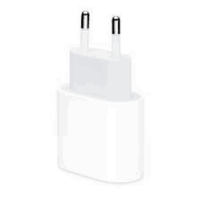 it is a white charger that does n't have a picture on it .