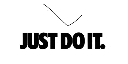 a black and white logo for just do it