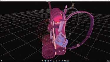 a 3d model of a backpack is displayed on a computer screen