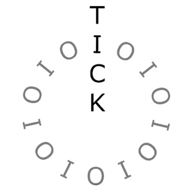 a clock made up of the letters t and io
