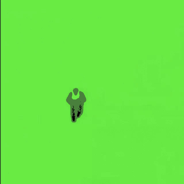 a person is walking on a green screen