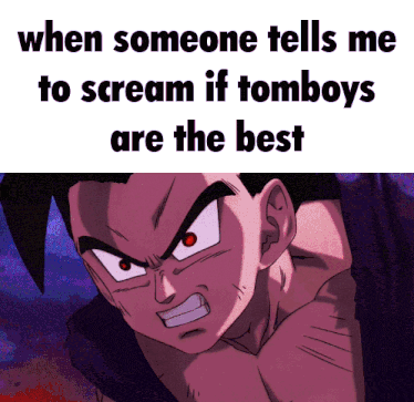 a picture of a cartoon character with the words when someone tells me to scream if tomboys are the best