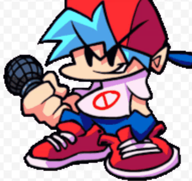 a pixel art drawing of a boy singing into a microphone