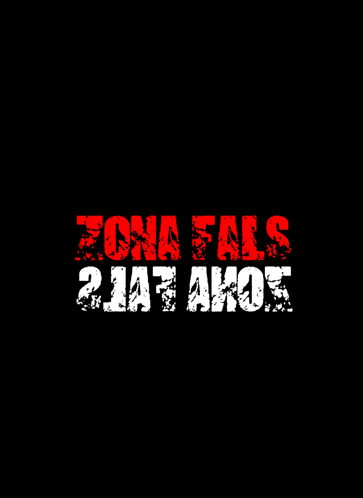 a black background with red text that says zona falls