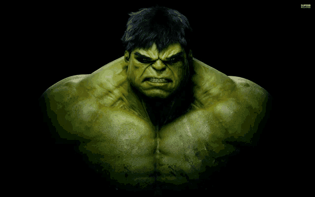 a close up of the face of a green hulk