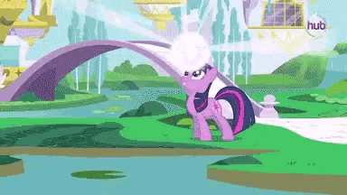 a cartoon of a pony with the word hub on the bottom
