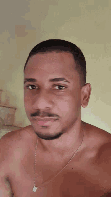 a shirtless man making a surprised face with his mouth wide open