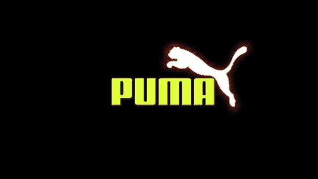 a black background with a puma logo in yellow