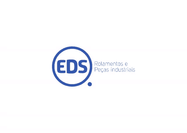 a blue and white logo for eds rolamentos e peças industriais