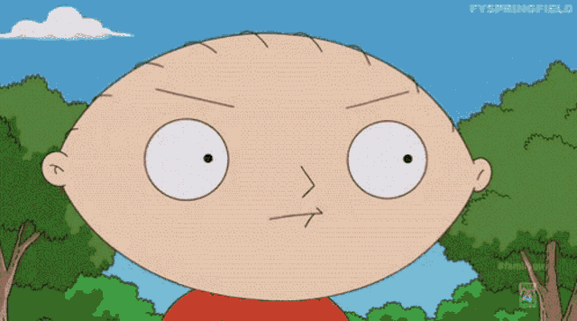 a cartoon of stewie from family guy making a face