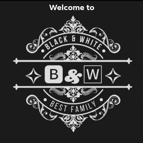 a black and white logo with the words black & white best family