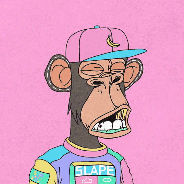 a monkey wearing a shirt that says slape on it