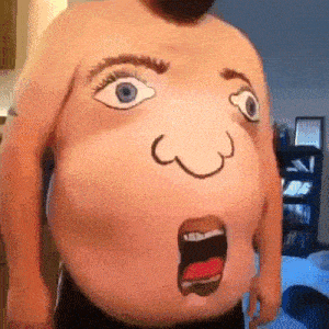 a man with a face painted on his belly