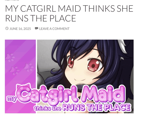 a screenshot of a game called my catgirl maid