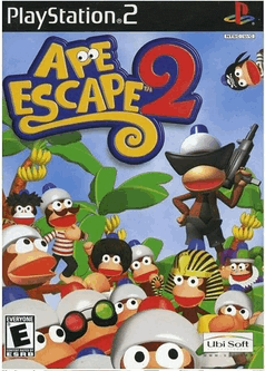 a playstation 2 game called ape escape 2 has monkeys on the cover