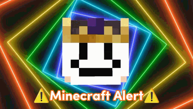 a minecraft alert poster with a king with a crown on