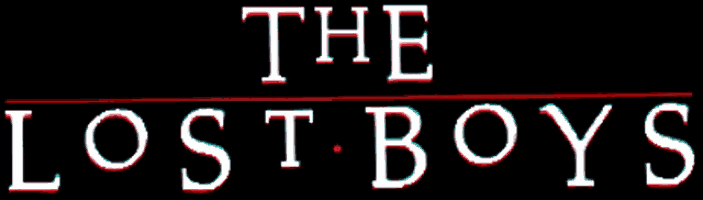 a logo for the lost boys is shown on a dark background